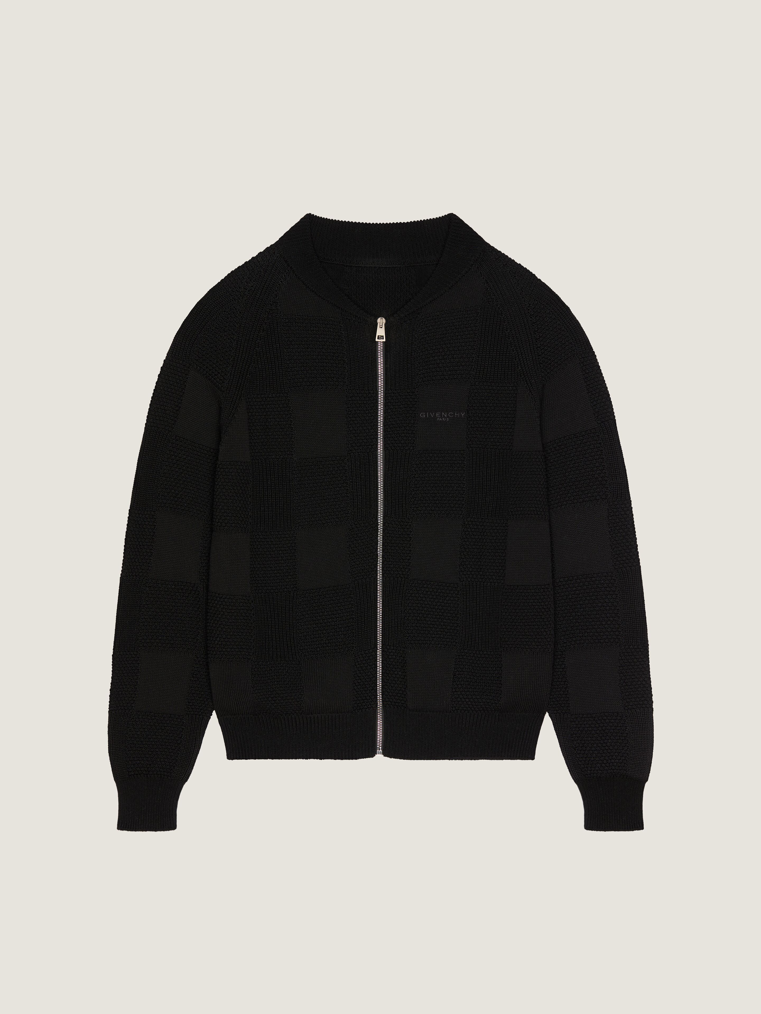 Zipped cardigan in cotton embroidered GIVENCHY Paris